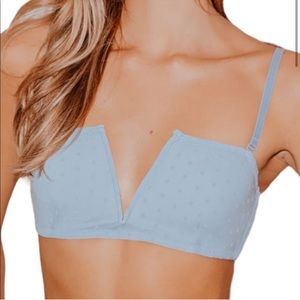 Free People Sierra Bandeau Bra Mesh Swiss Dots
